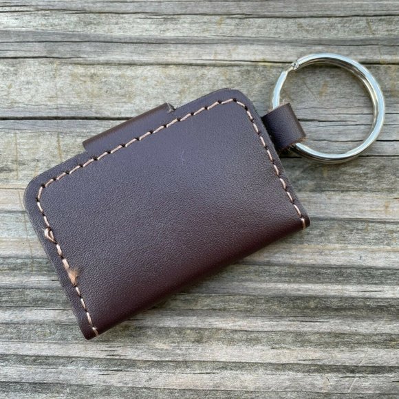 Keys Holder Handmade Genuine Leather Key Chain Brown Key rings SIM card Holder - Picture 4 of 11